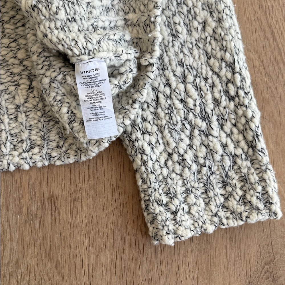 Vince Cream Marled Mock Knit Sweater - Picture 4 of 5